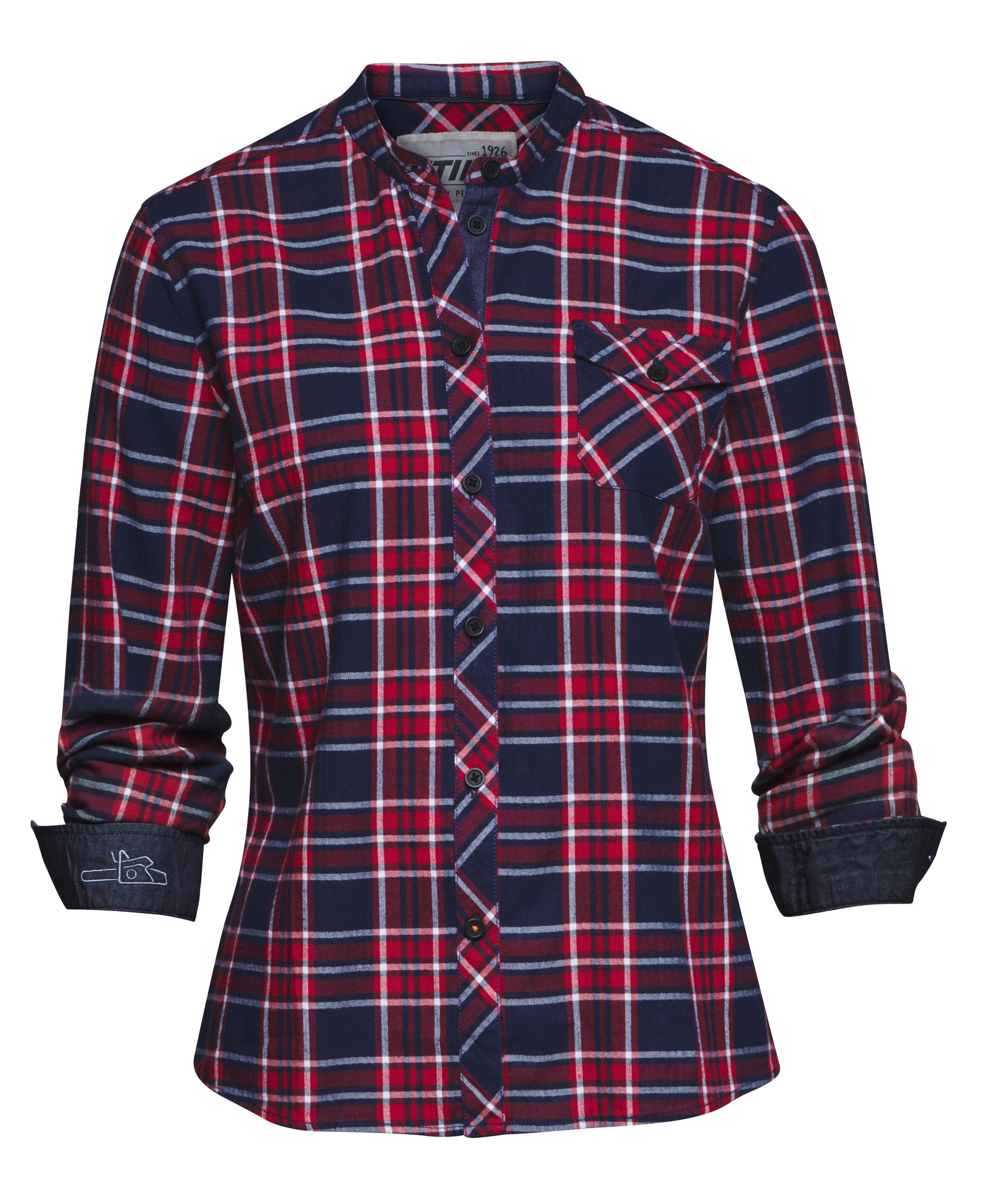 Flanellbluse rot/blau