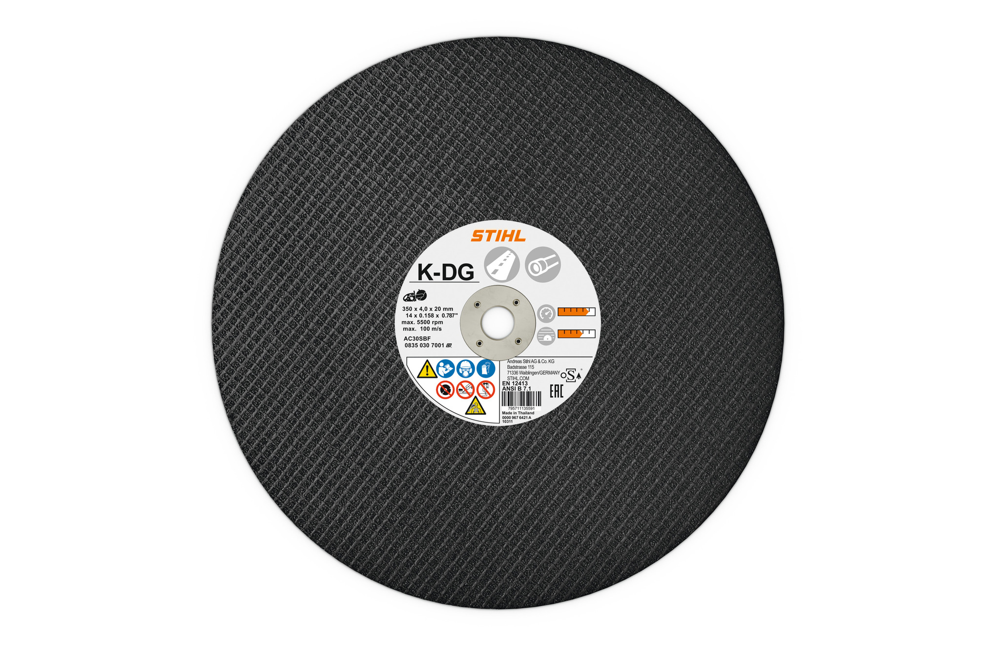 Kunstharz-Trennschleifscheibe, Asphalt