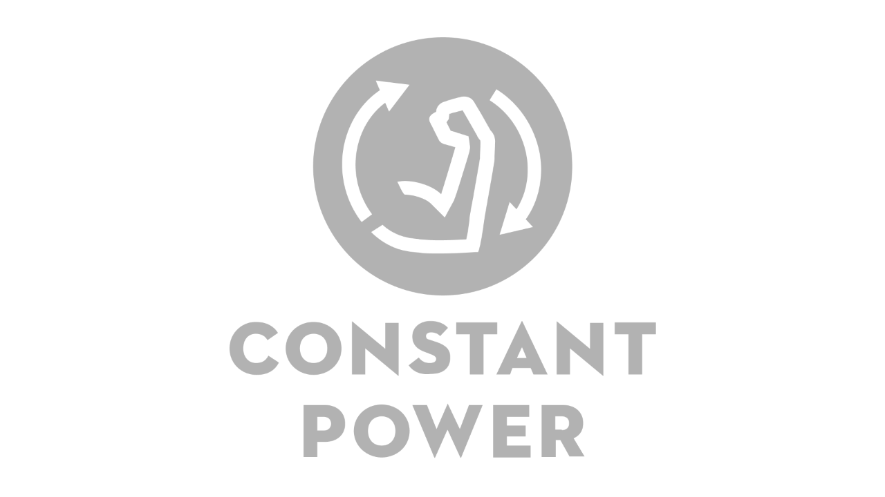 Icon mit einem angewinkelten Oberarm und zwei Pfeilen im Uhrzeigersinn, darunter steht “Constant Power”